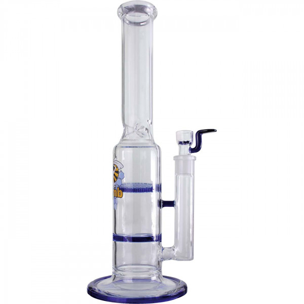 Black Leaf' Glasbong mit doppelten HoneyComb Perculator