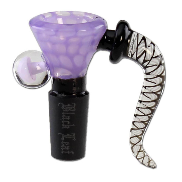 Black Leaf Glaskunstkopf Punkte Violett NS14