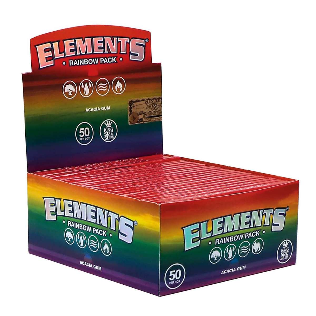Elements Zigarettenpapier Ultra-Dünn – 50 Büchlein, King Size 110 Mm, 1650 Blatt, Auf Reisbasis