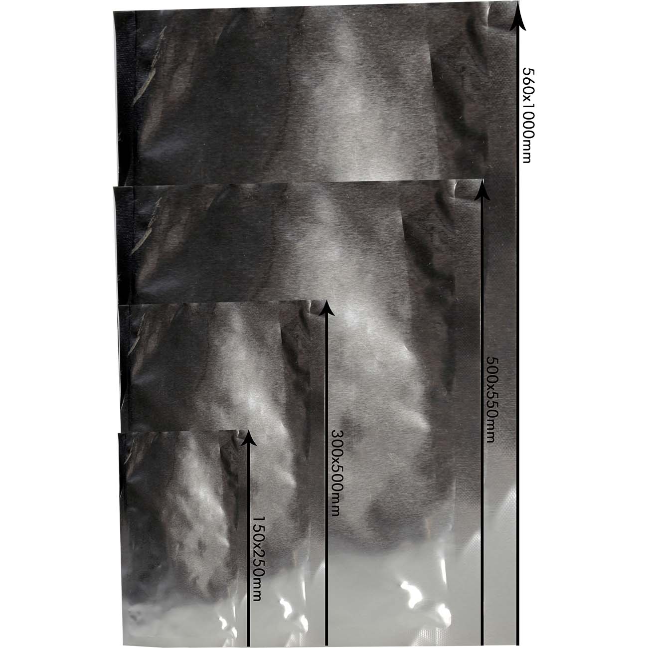 Bügelbeutel schwarz verschiedene Maße Tüten wasser luftdicht Aluminium 