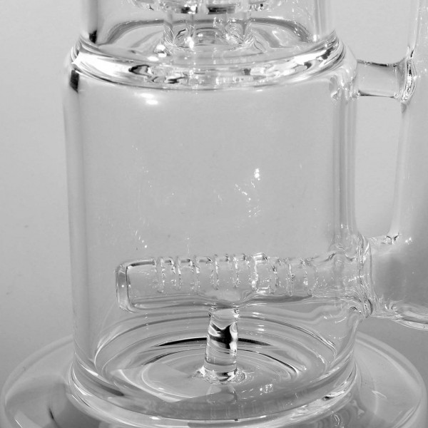 Black Leaf Bong mit Trommelperko und Inline Slit