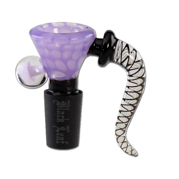 Black Leaf Glaskunstkopf Punkte Violett NS14