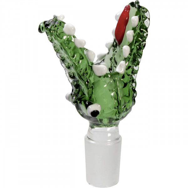 Glaskopf Krokodil gruen Black Leaf Bong Shop kaufen