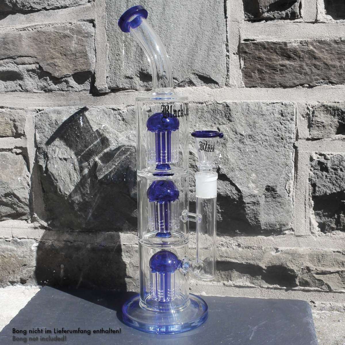 Black Leaf Bong-Kopf Aus Glas, Mit Rollstopp – NS 14 Schliff, Klares Design, Langlebig