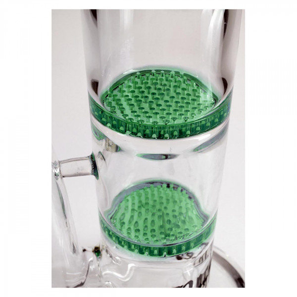 doppelter HoneyComb Percolator der Black Leaf Zylinderbong