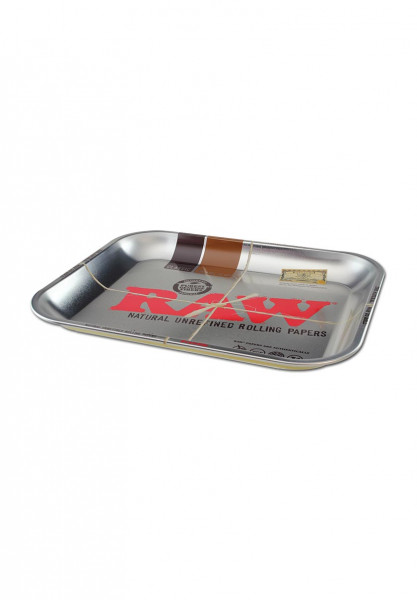 Großes und wunderschönes Rolling Tray in Silber von Raw