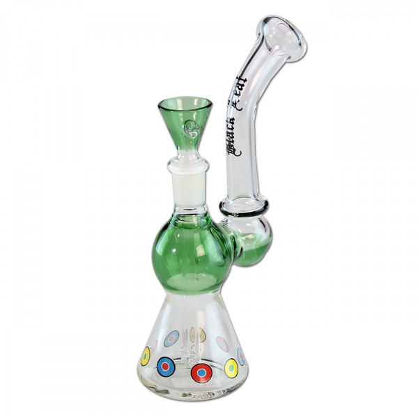 Black Leaf Mini Bong mit kreisen und in grün