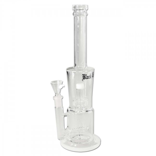 Black Leaf Bong mit Trommelperko und Inline Slit