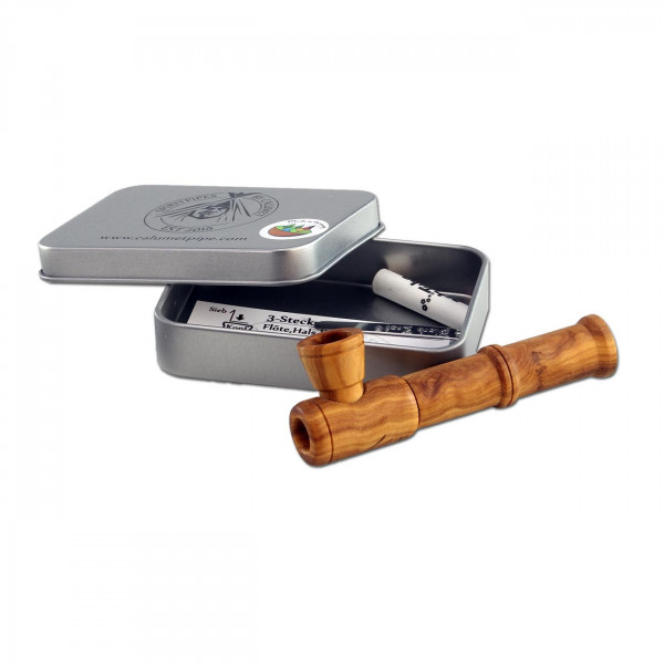 Calumet Mini Rocket Purpfeife aus Olivenholz einer Länge von 9 cm und für den kratzfreien rauch ein Aktivkohlefilter mit 8mm