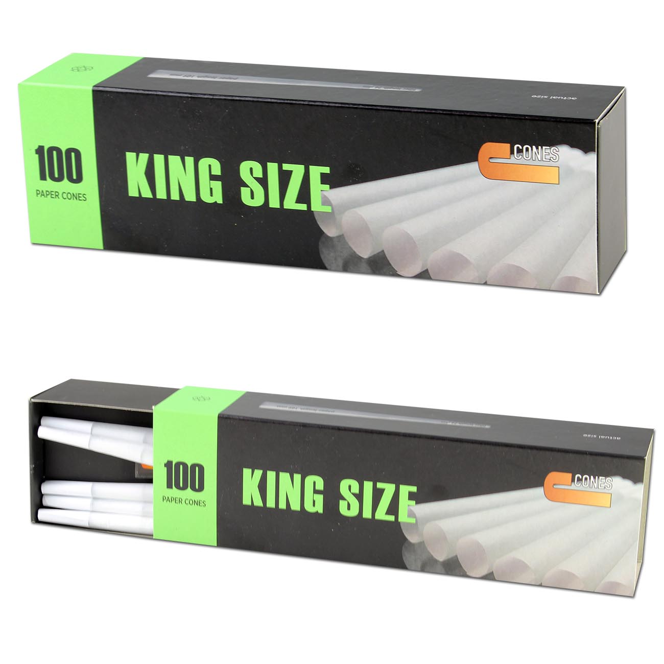 50-300 Stück konische Hülsen PAPER CONES King Size 109mm mit Tipper zum befüllen 