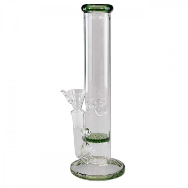 Hochfertige Borosilikatglass Bong mit einem Honeycomb Perkolator.
