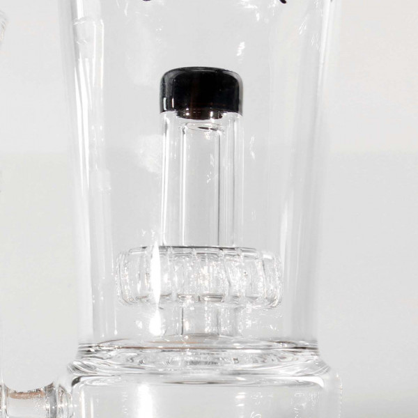 Black Leaf Bong mit Trommelperko und Inline Slit