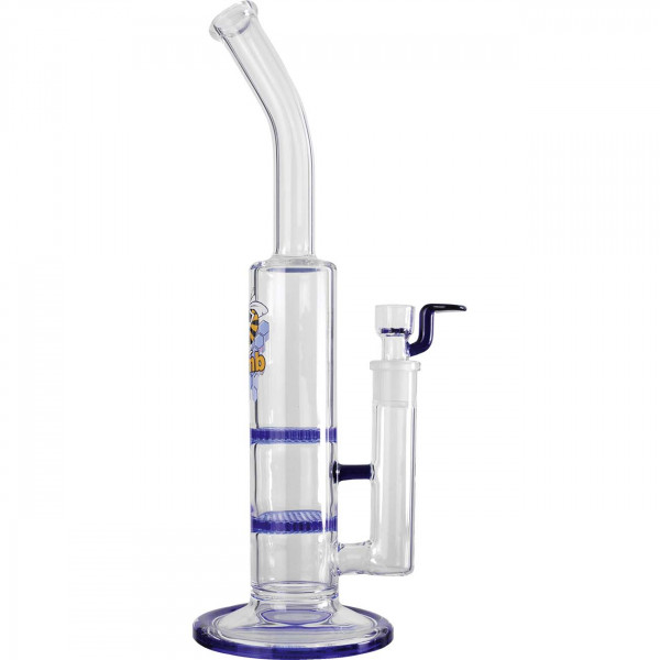 Black Leaf' Glasbong mit doppelten HoneyComb Perculator