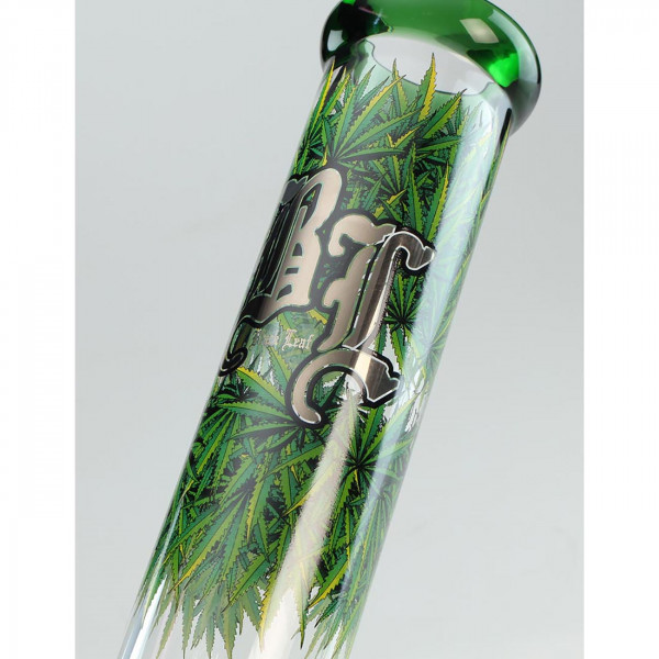 Handblätter verziehen den Bonghals mit Black Leaf logo in Silber